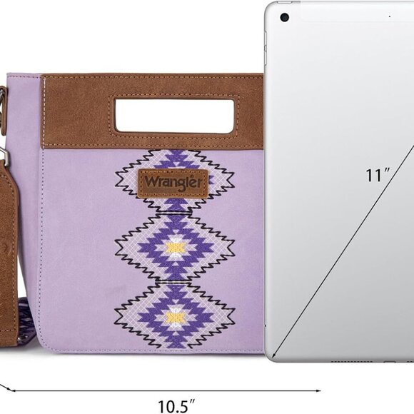 Elegant Purple Aztec Satchel Crossbody with Magnetic Closure & Versatility - Picture 3 of 8